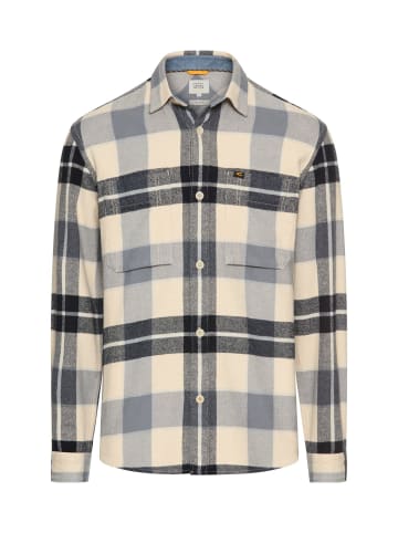 Camel Active Flanellhemd mit Kontrastdetails und Brusttaschen in Navyblau