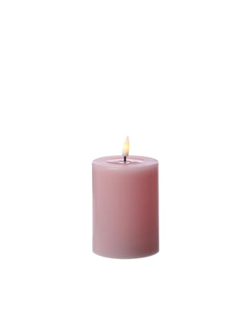 Deluxe Homeart LED Kerze Mia Echtwachs flackernd H: 10cm D: 7,5cm in rosa