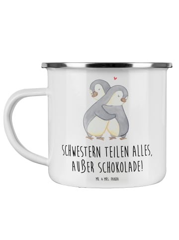 Mr. & Mrs. Panda Kaffeetasse Schwestern Liebe mit Spruch in Weiß