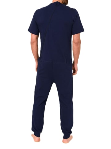 NORMANN Herren Pflegeoverall kurzarm mit langen Bein und Reißverschluß - 88601 in blau