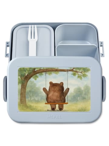 Mr. & Mrs. Panda Bentobox Bär Schaukel Design ohne Spruch in Blau Pastell