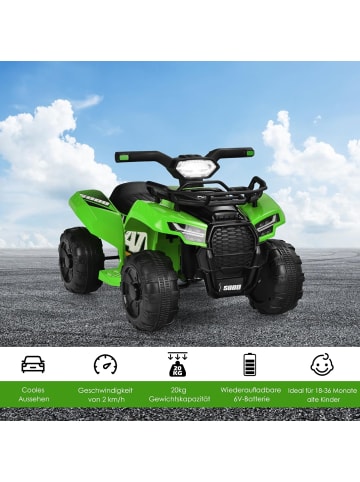 COSTWAY 6V Elektro Mini Quad mit Stauraum in Grün