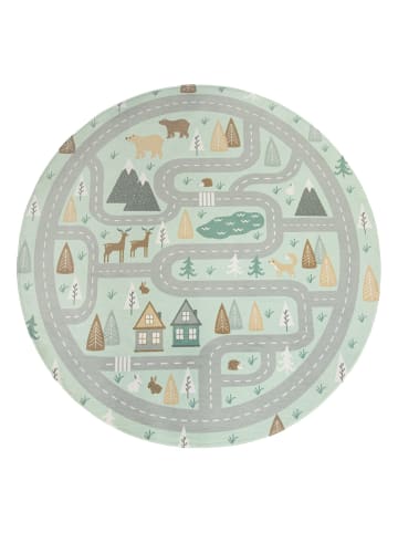 KADIMA DESIGN Kinderteppich waschmaschinenwaschbar Waldwege Kinderzimmer in Türkis