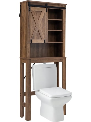 COSTWAY Toilettenschrank in Braun