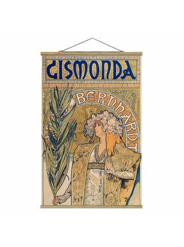 WALLART Stoffbild - Alfons Mucha - Plakat für Theaterstück Gismonda in Gelb