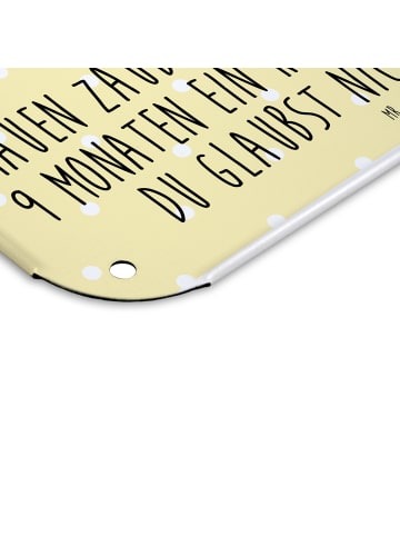 Mr. & Mrs. Panda tafel Storch mit Spruch in Gelb Pastell