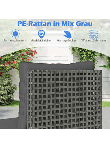 COSTWAY 3-TLG Gartenmöbel Set in Grau