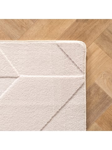 KADIMA DESIGN Teppich Kurzflor Waschbar Geometrisch  LAVAREDO Strapazierfähig in Creme