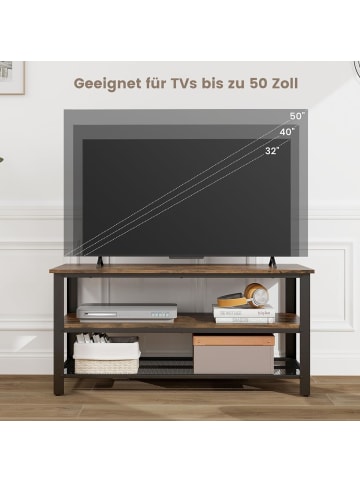 COSTWAY TV-Schrank 110 cm in Braun