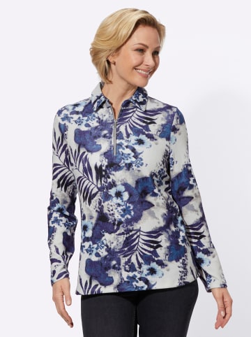 WITT WEIDEN Winter-Shirt in hellblau-marine-bedruckt