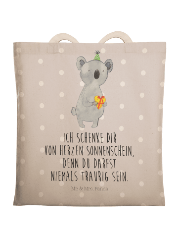 Mr. & Mrs. Panda Einkaufstasche Koala Geschenk mit Spruch in Grau Pastell