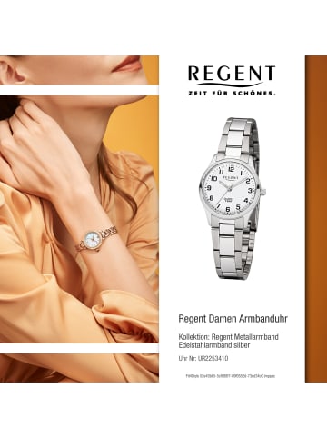 Regent Armbanduhr-Analog silber klein (ca. 29mm) Regent Metallarmband