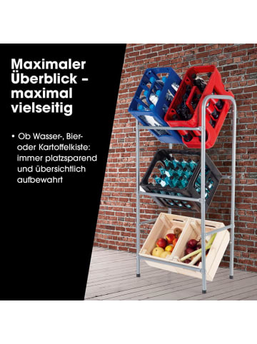 EASYmaxx EASYmaxx Metall Getränkekisten-Regal für 3 Kisten - 127x50x34 cm