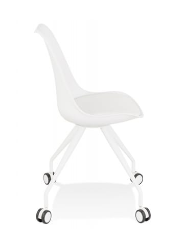 KADIMA DESIGN Ergonomischer Bürostuhl mit Rollen aus Metall und Kunststoff in Weiß