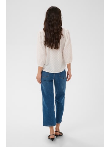 Kaffe Kurzarm-Bluse KAbea Loose fit in Chalk