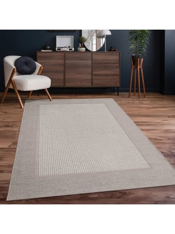 KADIMA DESIGN Teppich Kurzflor Bordüre Wohnzimmer in Beige