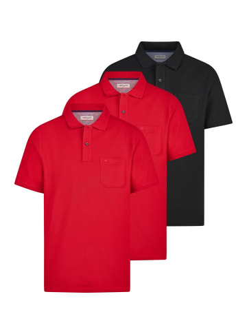 Redmond Poloshirt Basic in Rot / schwarz