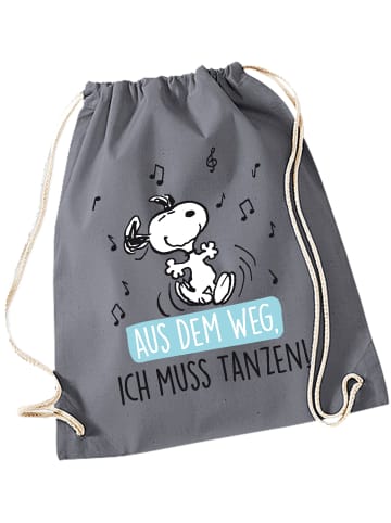 Snoopy The Peanuts Turnbeutel Snoopy - Aus dem Weg, ich muss tanzen in grau