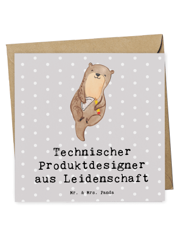 Mr. & Mrs. Panda Deluxe Karte Technischer Produktdesigner Leiden... in Grau Pastell