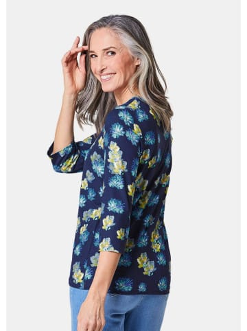 GOLDNER Druckshirt mit Allover-Muster in marine / gemustert