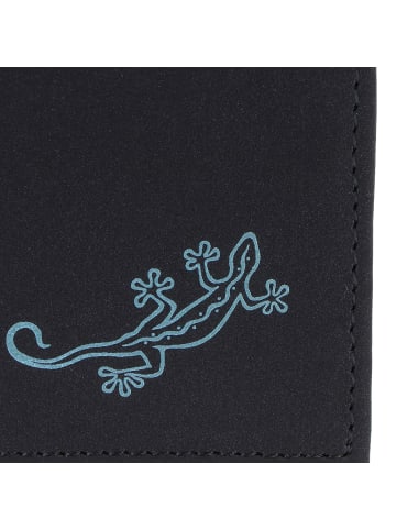 oxmox New Cryptan Geldbörse RFID Schutz 8.5 cm in schwarz-lizard 2.0 cyan