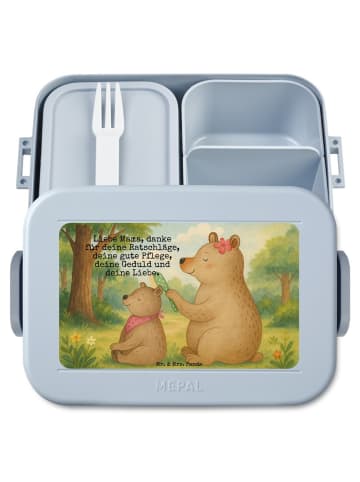 Mr. & Mrs. Panda Lunchbox Bär Kind Design mit Spruch in Blau Pastell