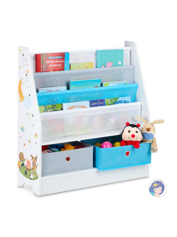relaxdays Kinderregal Tiere in Bunt - (B)71 x (H)74 x (T)23 cm