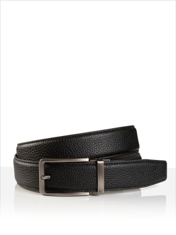 Monti Ledergürtel YALE 3,5cm breit, Automatikschließe Stufenlos in black uni