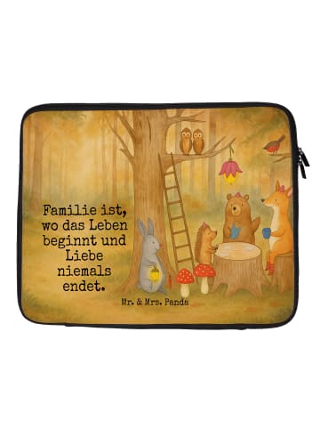 Mr. & Mrs. Panda Laptop Tasche Waldtiere Picknick Design mit Spruch in Weiß