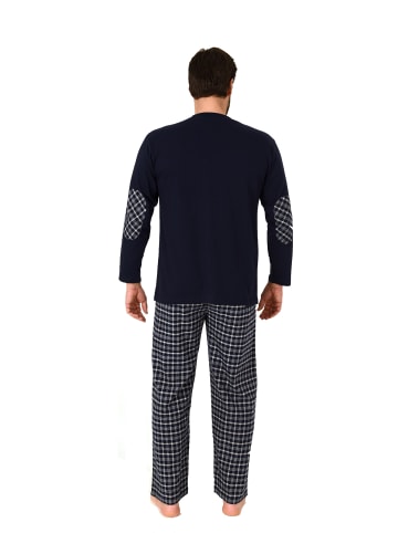 NORMANN Schlafanzug Pyjama lang Flanell Hose - 67429 in navy
