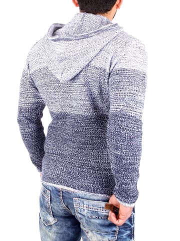 RESLAD Strickpullover Colorblock in indigoblau