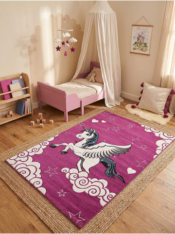 KADIMA DESIGN Teppich Kinderzimmer Kinder-Motiv Kinderzimmer pflegeleicht Motiv in Fuchsia