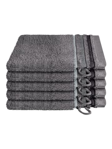 Schiesser Waschhandschuh Skyline Color im 5er Set in Dunkelgrau