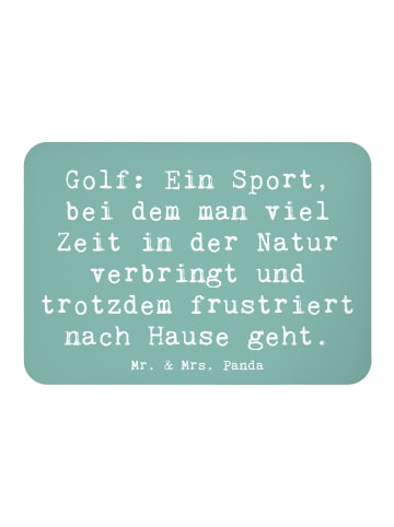 Mr. & Mrs. Panda Kühlschrankmagnet Golf Erlebnis mit Spruch in Meeresbrise