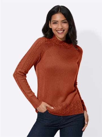 Sieh an! Stehkragenpullover in rostrot