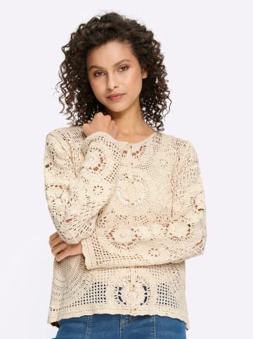 Heine Ajourstrickjacke in champagner