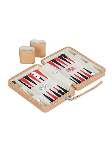 relaxdays Backgammon in Hellbraun - (B)24 x (H)5,5 x (T)18 cm