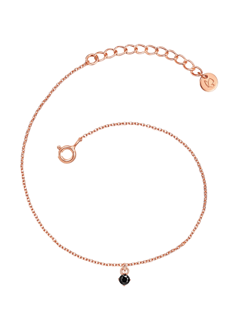 Glanzstücke München Armband Sterling Silber rosévergoldet Spinell schwarz in roségold