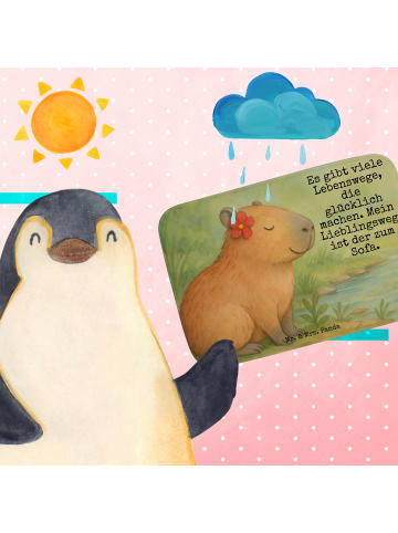 Mr. & Mrs. Panda duschmatte Capybara Blume Design mit Spruch in Weiß