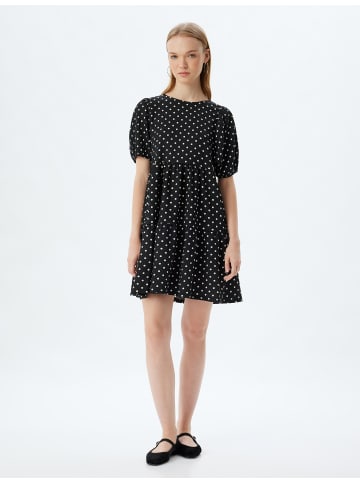 KOTON Kleid in Schwarz Gemustert