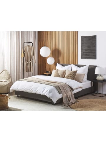 Beliani Doppelbett ALBI in Grau/Schwarz - (W) 170 x (H) 94 x (L) 211 cm