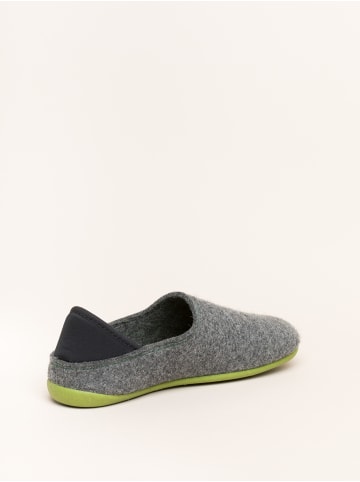 Gottstein Hausschuh Wool Slip-On in grey/green