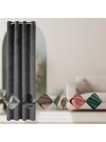 Tom Tailor TT Ösenvorhang VelvetSignature 140 x 250 cm in Anthrazit