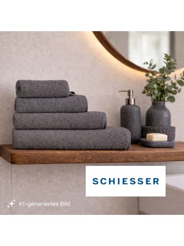 Schiesser Duschtuchset Milano 2-teilig in Dunkelgrau