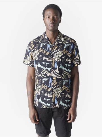 KOROSHI Herren kurzarm-viskosehemd in bunt