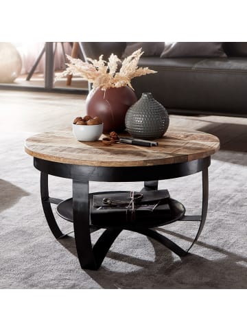 FineBuy Couchtisch in Schwarz / Mango / 60x60x34