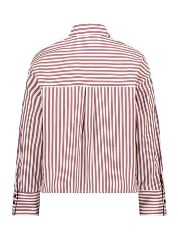 BETTY & CO Hemdbluse mit überschnittenen Ärmeln in White/Dark Red