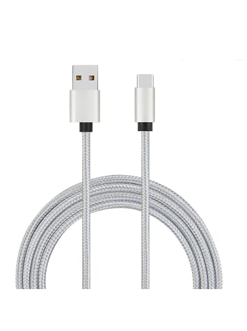 Platyne USB-auf-USB-C-Kabel 1 Meter in Silber