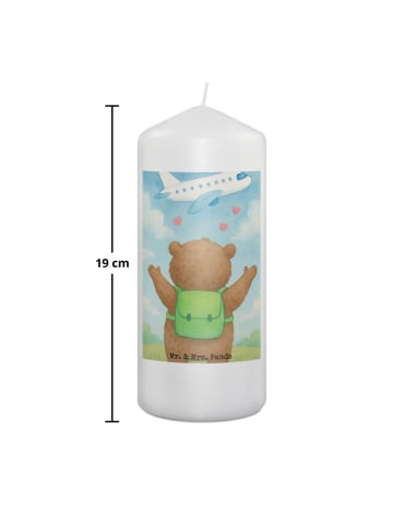 Mr. & Mrs. Panda Zylinderkerze Bär Flugzeug Design ohne Spruch in Weiß