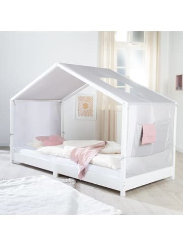 roba Montessori Hausbett Bezug, Hellgrau, mit Taschen & Fenster